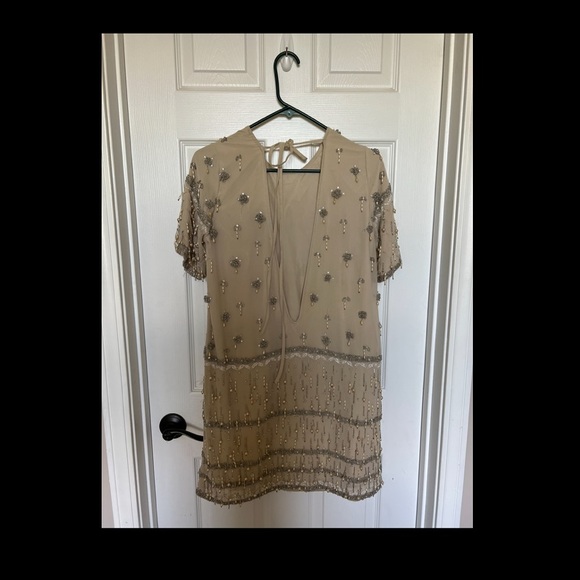 ASOS Tan Beaded Prom Dress! - Picture 2 of 3